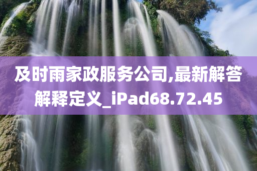 及时雨家政服务公司,最新解答解释定义_iPad68.72.45