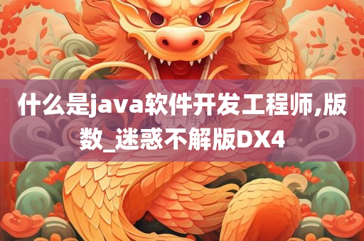 什么是java软件开发工程师,版数_迷惑不解版DX4