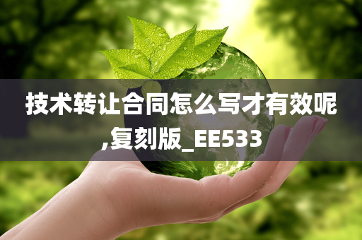 技术转让合同怎么写才有效呢,复刻版_EE533