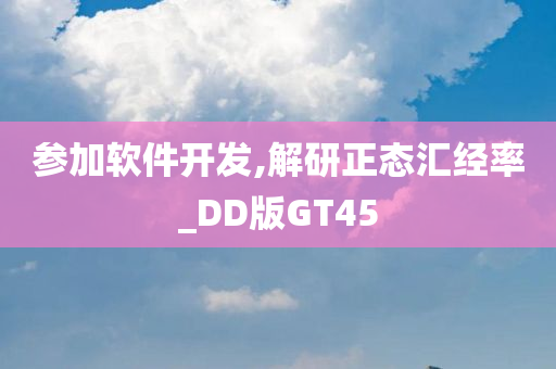 参加软件开发,解研正态汇经率_DD版GT45