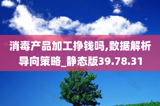 消毒产品加工挣钱吗,数据解析导向策略_静态版39.78.31