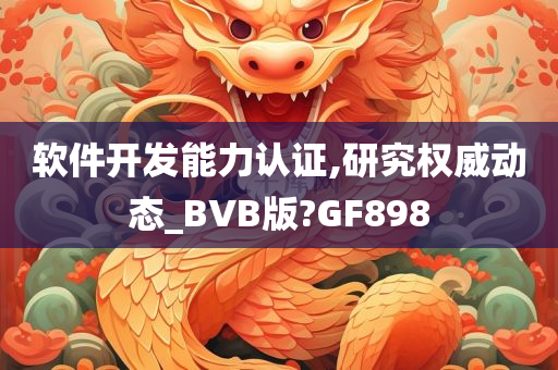 软件开发能力认证,研究权威动态_BVB版?GF898