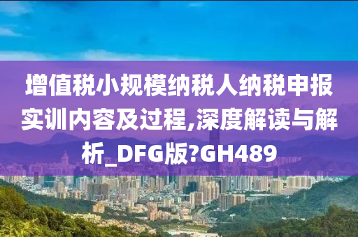 增值税小规模纳税人纳税申报实训内容及过程,深度解读与解析_DFG版?GH489