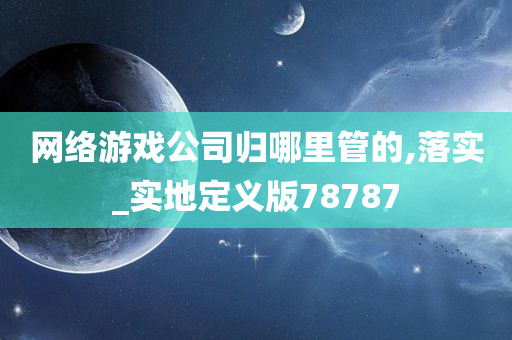 网络游戏公司归哪里管的,落实_实地定义版78787