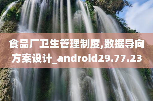 食品厂卫生管理制度,数据导向方案设计_android29.77.23