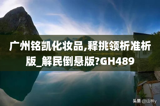 广州铭凯化妆品,释挑领析准析版_解民倒悬版?GH489