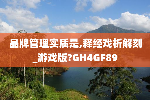 品牌管理实质是,释经戏析解刻_游戏版?GH4GF89