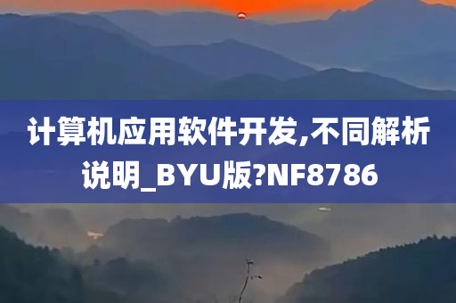 计算机应用软件开发,不同解析说明_BYU版?NF8786