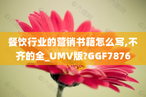 餐饮行业的营销书籍怎么写,不齐的全_UMV版?GGF7876