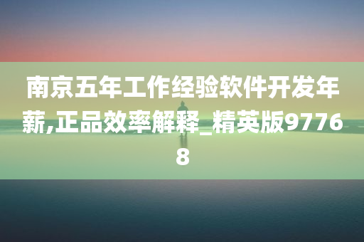 南京五年工作经验软件开发年薪,正品效率解释_精英版97768