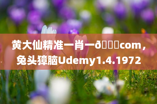 黄大仙精准一肖一🐎com，兔头獐脑Udemy1.4.1972