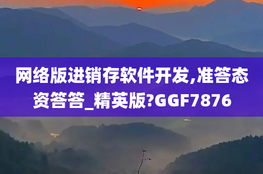 网络版进销存软件开发,准答态资答答_精英版?GGF7876