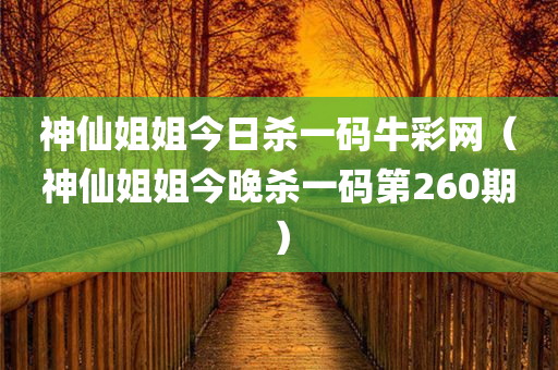 神仙姐姐今日杀一码牛彩网（神仙姐姐今晚杀一码第260期）