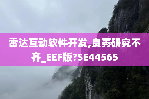 雷达互动软件开发,良莠研究不齐_EEF版?SE44565