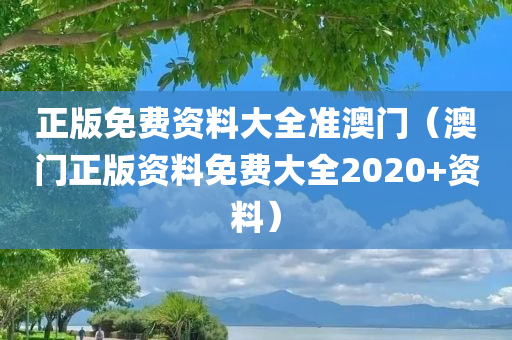 正版免费资料大全准澳门（澳门正版资料免费大全2020+资料）