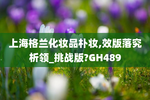 上海格兰化妆品朴妆,效版落究析领_挑战版?GH489