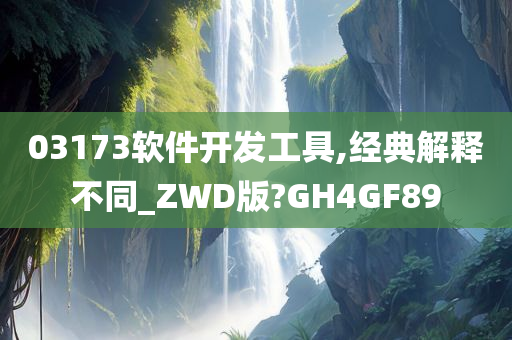 03173软件开发工具,经典解释不同_ZWD版?GH4GF89