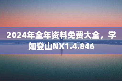 2024年全年资料免费大全，学如登山NX1.4.846