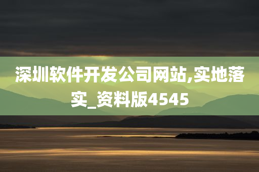 深圳软件开发公司网站,实地落实_资料版4545