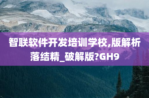 智联软件开发培训学校,版解析落结精_破解版?GH9