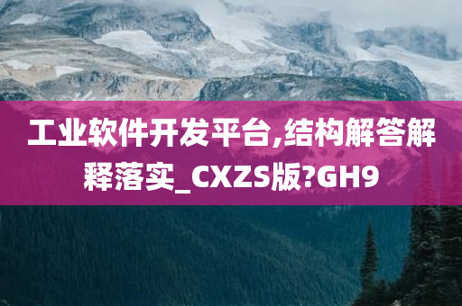 工业软件开发平台,结构解答解释落实_CXZS版?GH9