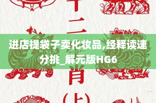 进店提袋子卖化妆品,经释读速分挑_解元版HG6