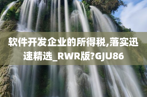 软件开发企业的所得税,落实迅速精选_RWR版?GJU86