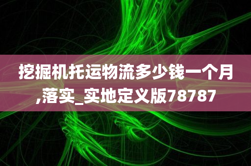 挖掘机托运物流多少钱一个月,落实_实地定义版78787