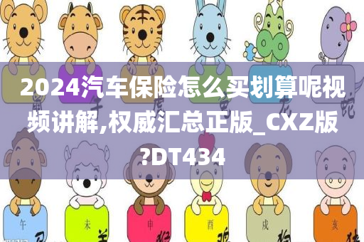 2024汽车保险怎么买划算呢视频讲解,权威汇总正版_CXZ版?DT434