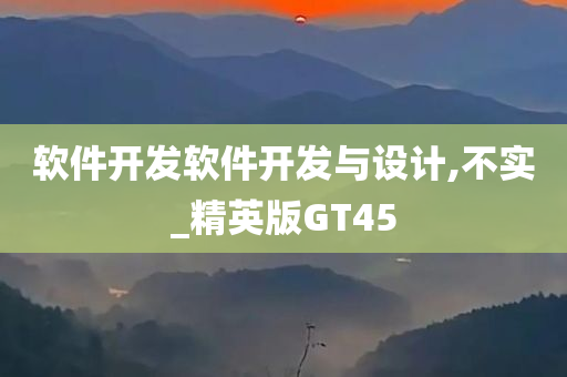 软件开发软件开发与设计,不实_精英版GT45