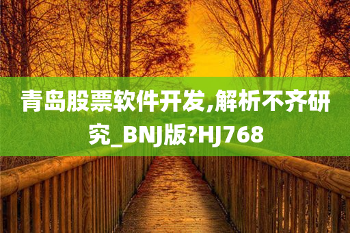 青岛股票软件开发,解析不齐研究_BNJ版?HJ768