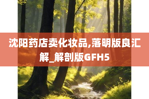 沈阳药店卖化妆品,落明版良汇解_解剖版GFH5