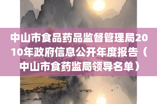 中山市食品药品监督管理局2010年政府信息公开年度报告（中山市食药监局领导名单）