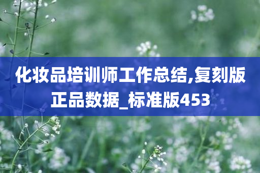 化妆品培训师工作总结,复刻版正品数据_标准版453