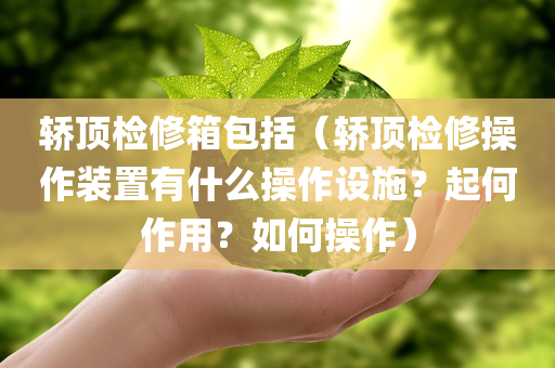 轿顶检修箱包括（轿顶检修操作装置有什么操作设施？起何作用？如何操作）