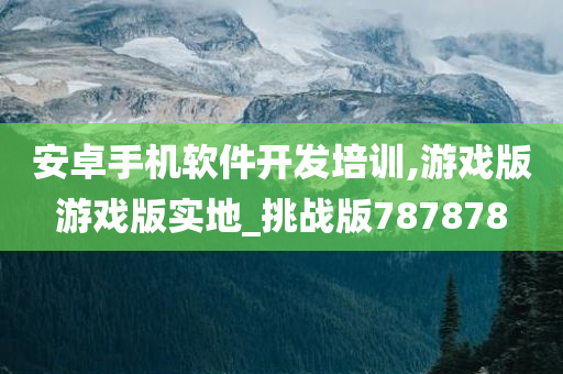 安卓手机软件开发培训,游戏版游戏版实地_挑战版787878