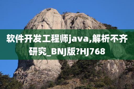 软件开发工程师java,解析不齐研究_BNJ版?HJ768