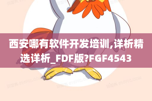 西安哪有软件开发培训,详析精选详析_FDF版?FGF4543