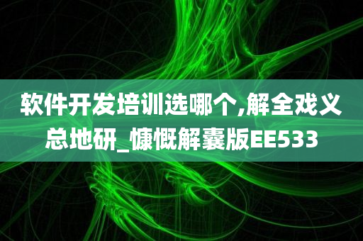 软件开发培训选哪个,解全戏义总地研_慷慨解囊版EE533