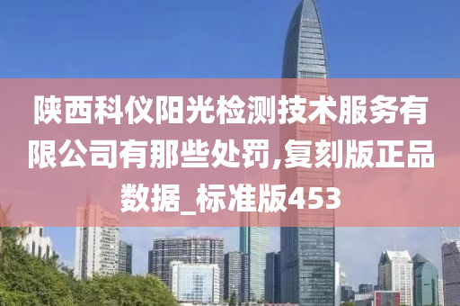 陕西科仪阳光检测技术服务有限公司有那些处罚,复刻版正品数据_标准版453