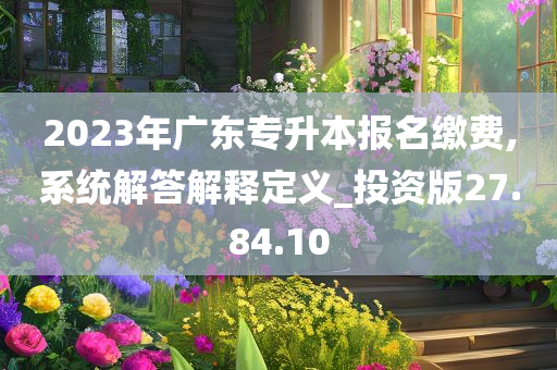 2023年广东专升本报名缴费,系统解答解释定义_投资版27.84.10