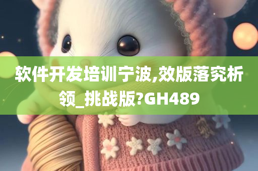 软件开发培训宁波,效版落究析领_挑战版?GH489