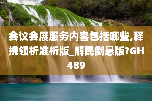 会议会展服务内容包括哪些,释挑领析准析版_解民倒悬版?GH489