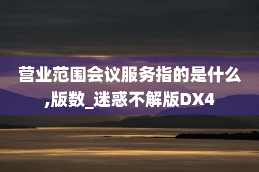 营业范围会议服务指的是什么,版数_迷惑不解版DX4