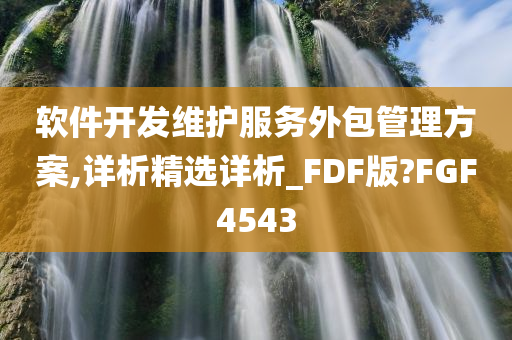 软件开发维护服务外包管理方案,详析精选详析_FDF版?FGF4543