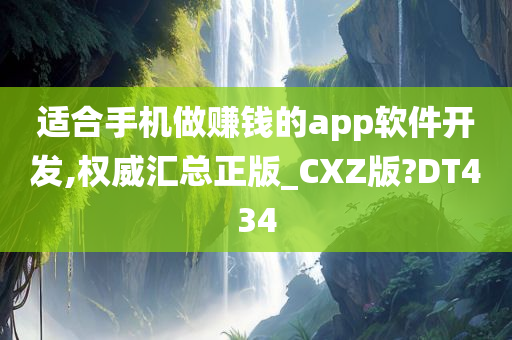 适合手机做赚钱的app软件开发,权威汇总正版_CXZ版?DT434