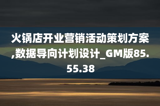 火锅店开业营销活动策划方案,数据导向计划设计_GM版85.55.38