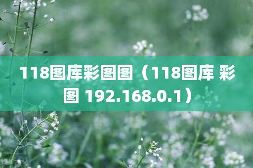 118图库彩图图（118图库 彩图 192.168.0.1）