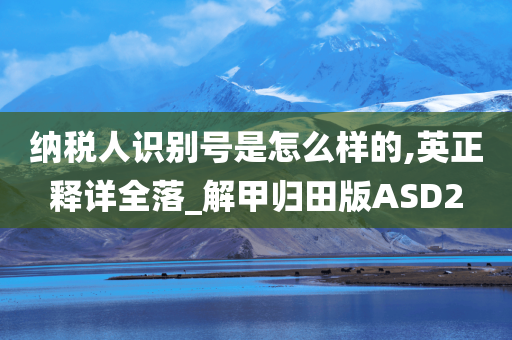 纳税人识别号是怎么样的,英正释详全落_解甲归田版ASD2