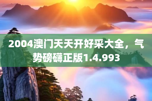 2004澳门天天开好采大全，气势磅礴正版1.4.993